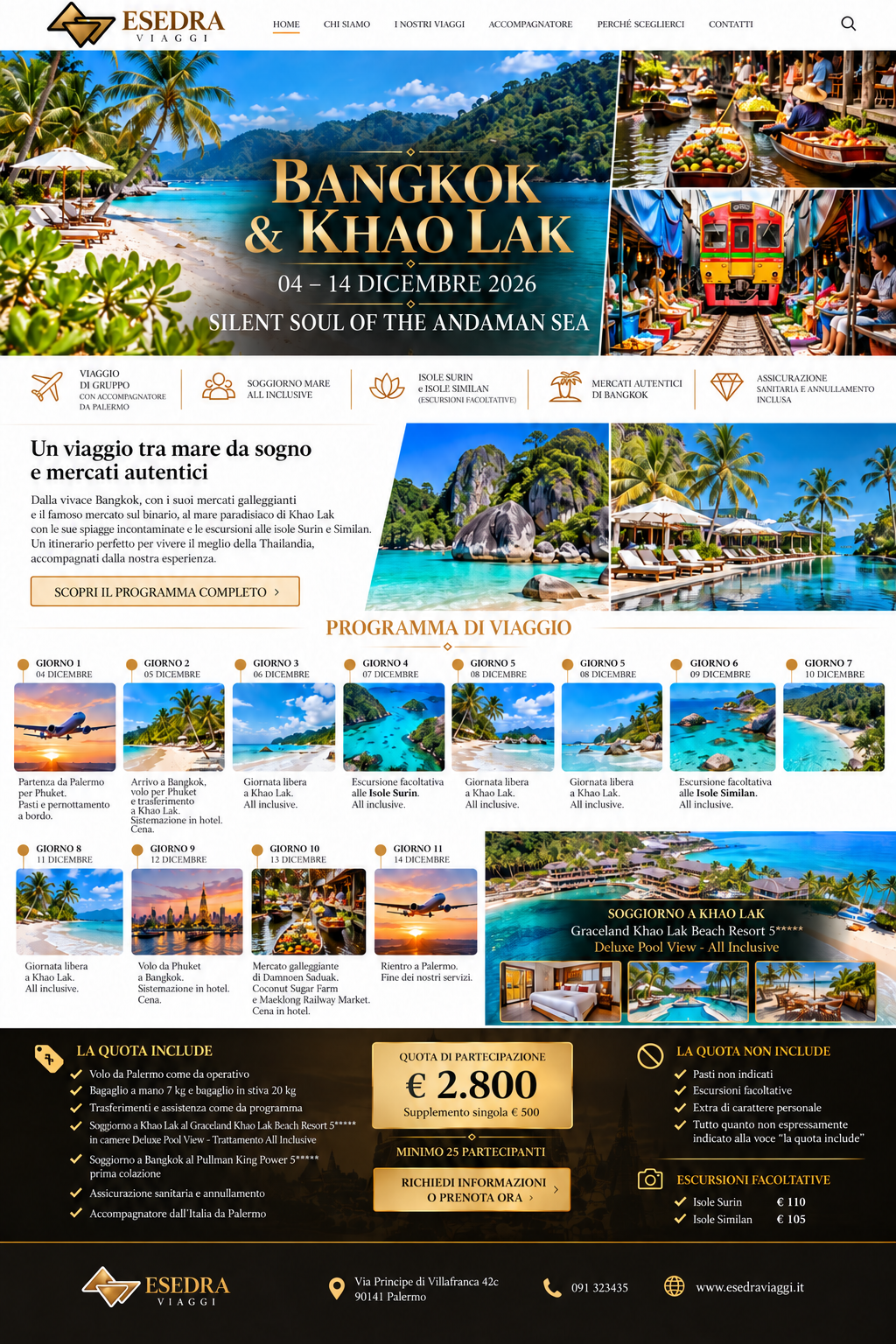 Bangkok & Khao Lak — SILENT SOUL OF THE ANDAMAN SEA: pagina programma Esedra Viaggi